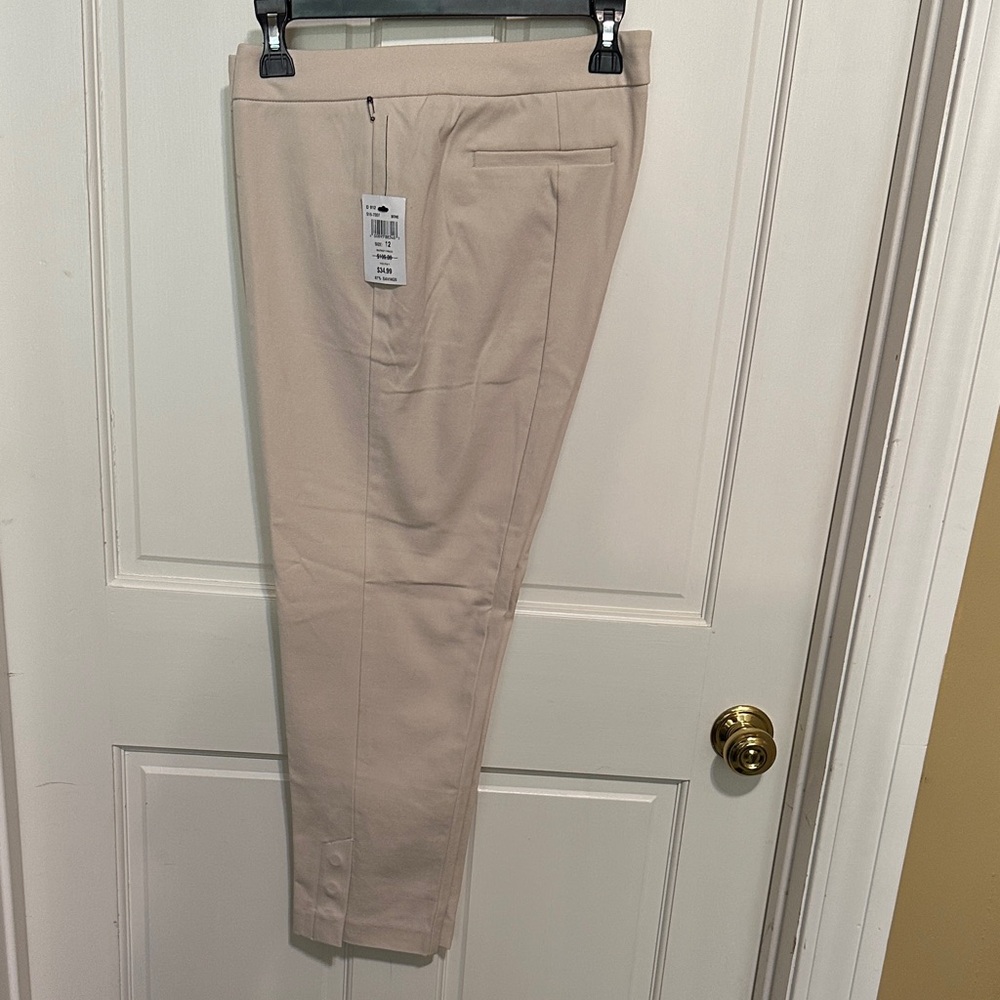 Saks Fifth Avenue Black Label Cropped Slim Ankle Pants in Light Beige